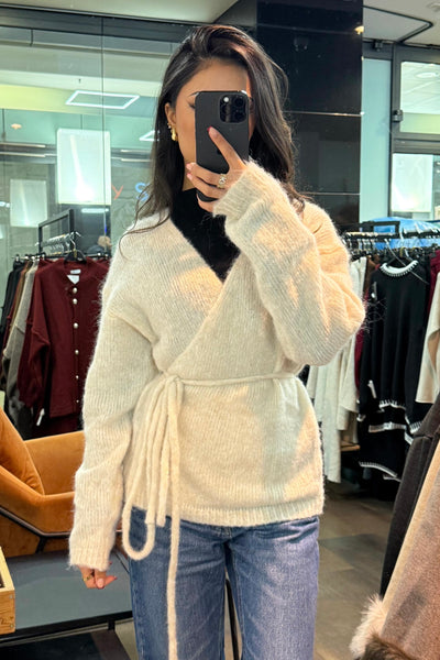 Wickeljacke mit Bindegürtel - Kuschelig Weich