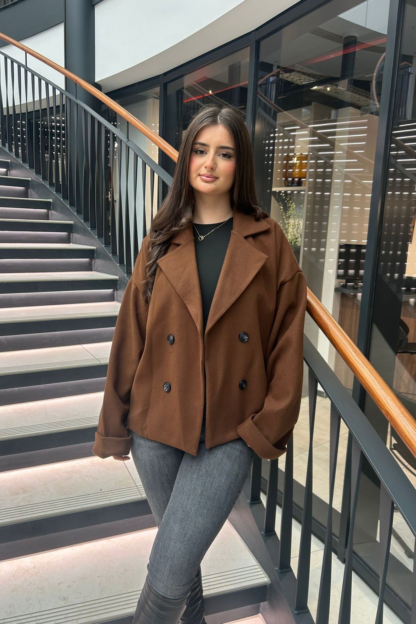 Oversized kurzer Mantel