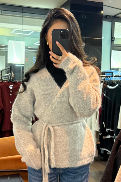 Wickeljacke mit Bindegürtel - Kuschelig Weich