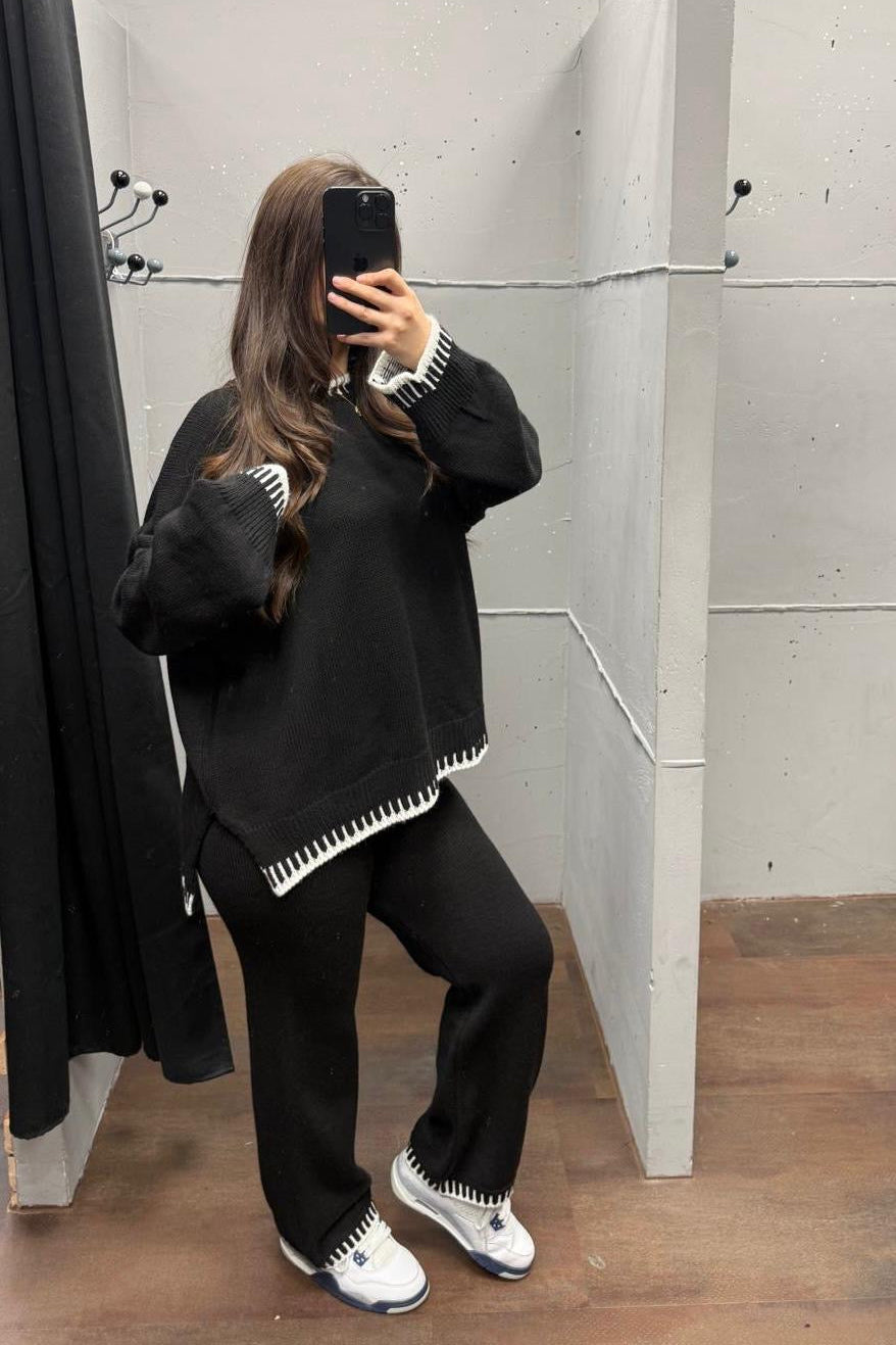 Gemütliches Strickset - Pullover & Hose Set