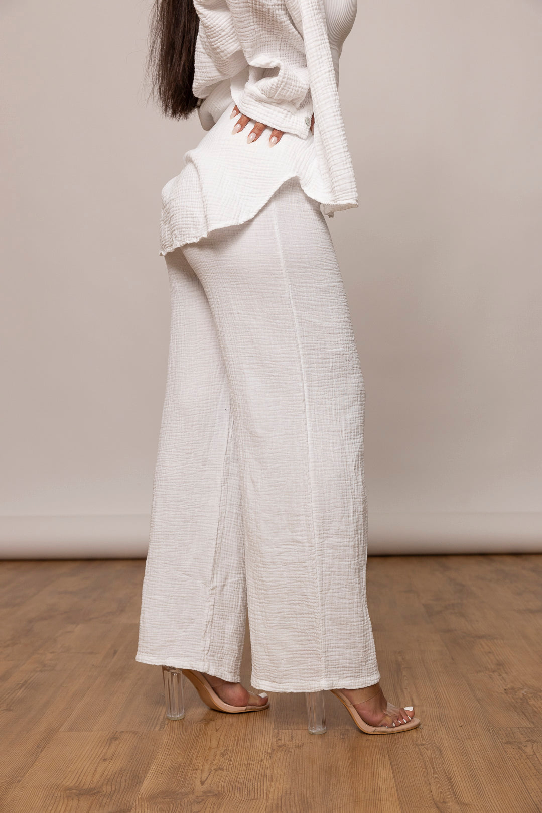 Musselin Set - Oversize Bluse &amp; weite Hose - mystylemode.de