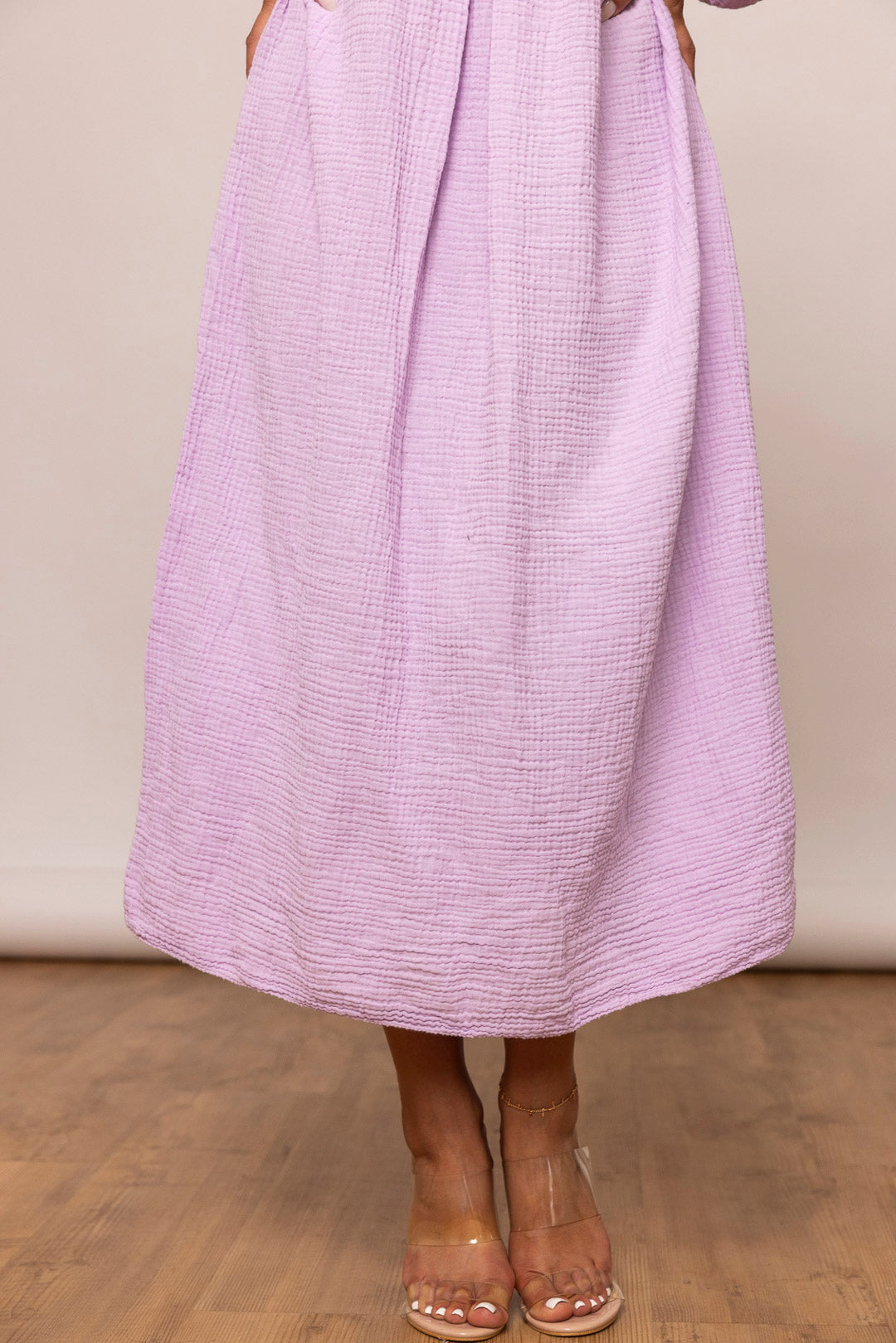 Musselin Kleid - Maxi mit V Ausschnitt - mystylemode.de