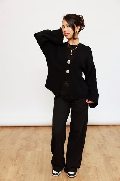 Strick Cardigan mit vergoldeten Knöpfen