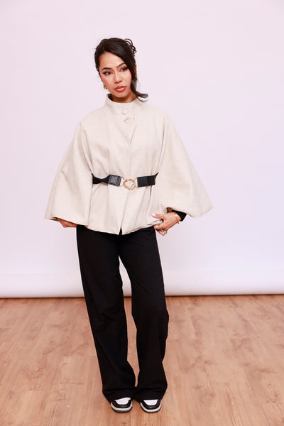 Poncho kurz mit Gürtel