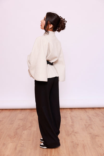 Poncho kurz mit Gürtel