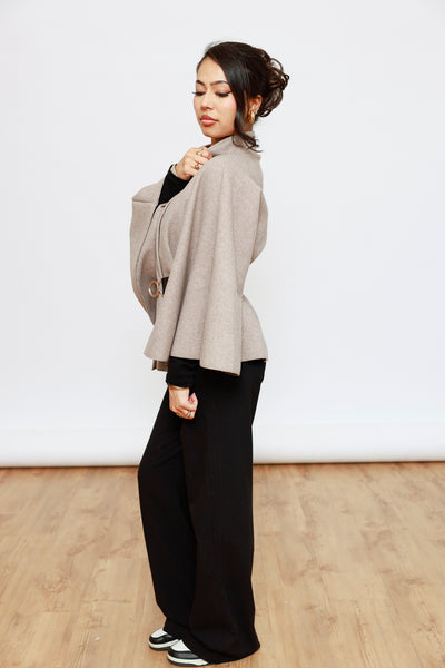 Poncho kurz mit Gürtel