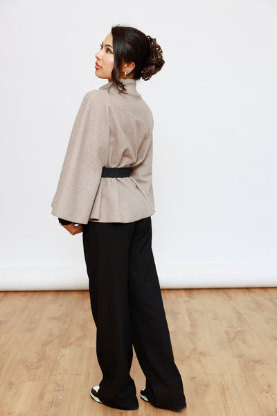 Poncho kurz mit Gürtel