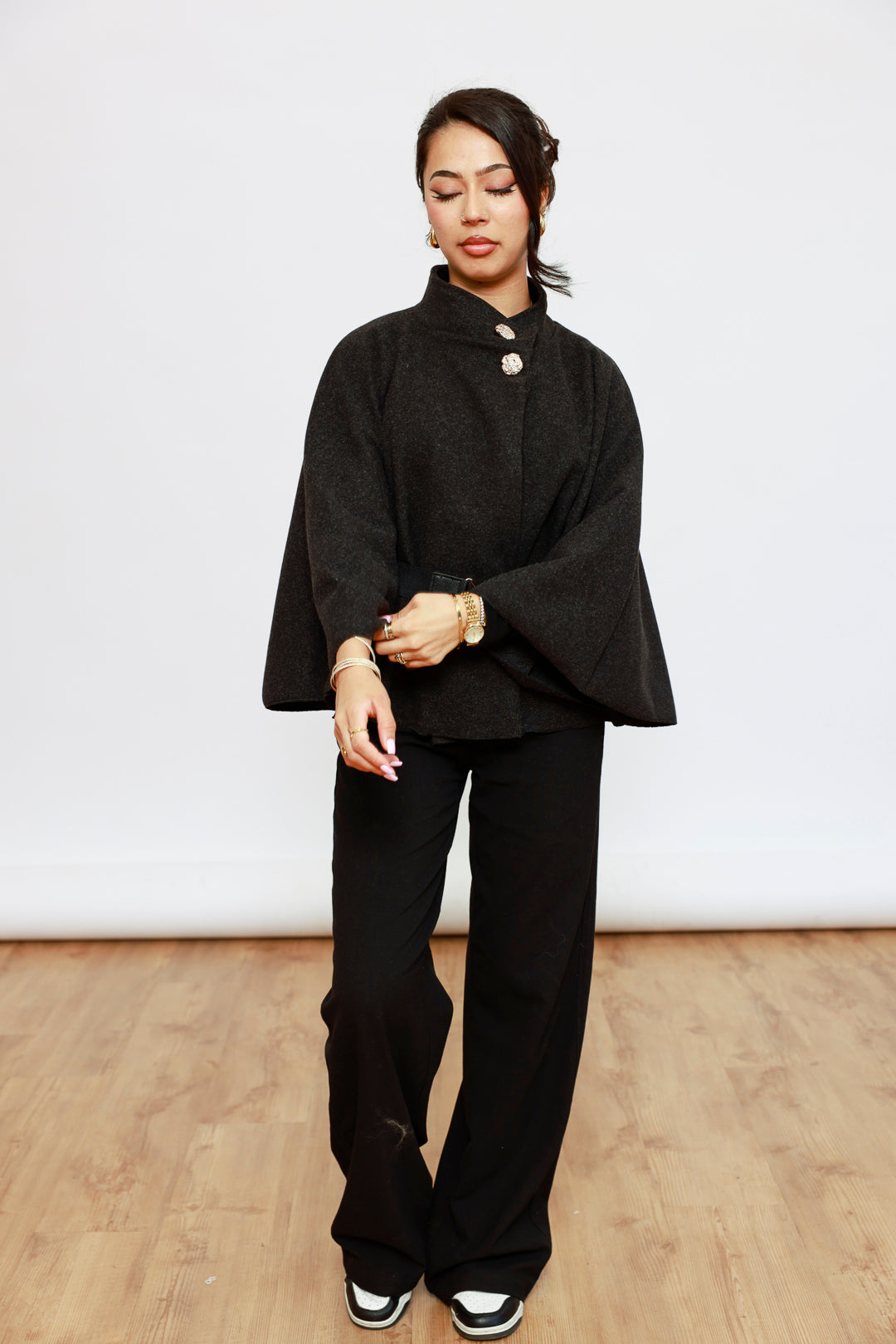 Poncho kurz mit Gürtel