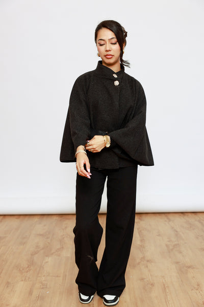 Poncho kurz mit Gürtel