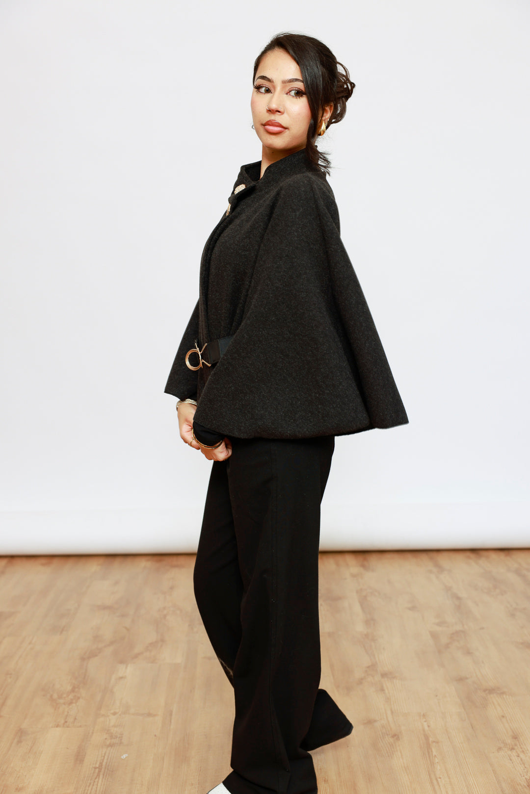 Poncho kurz mit Gürtel