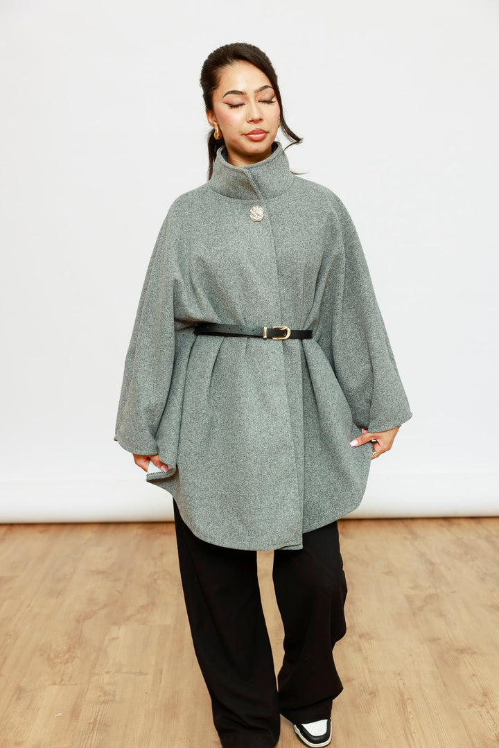 Poncho Midi mit Gürtel