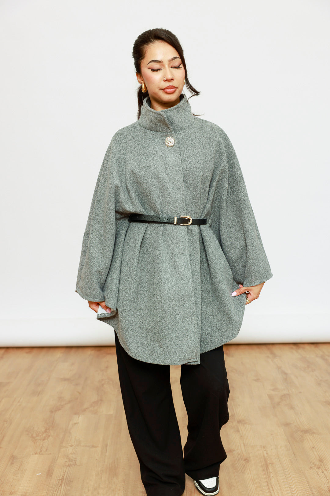 Poncho Midi mit Gürtel