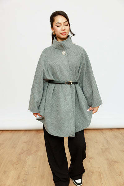 Poncho Midi mit Gürtel