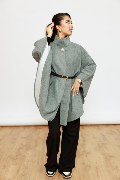 Poncho Midi mit Gürtel