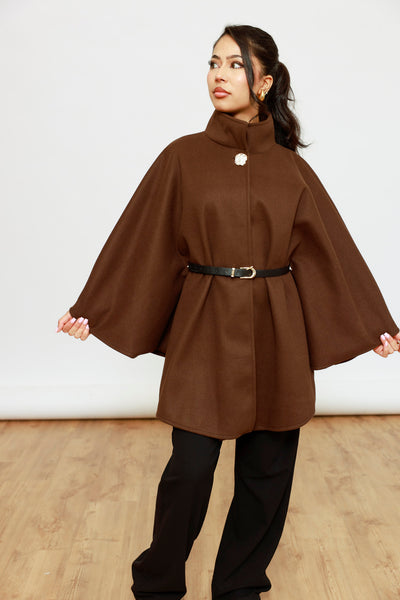 Poncho Midi mit Gürtel