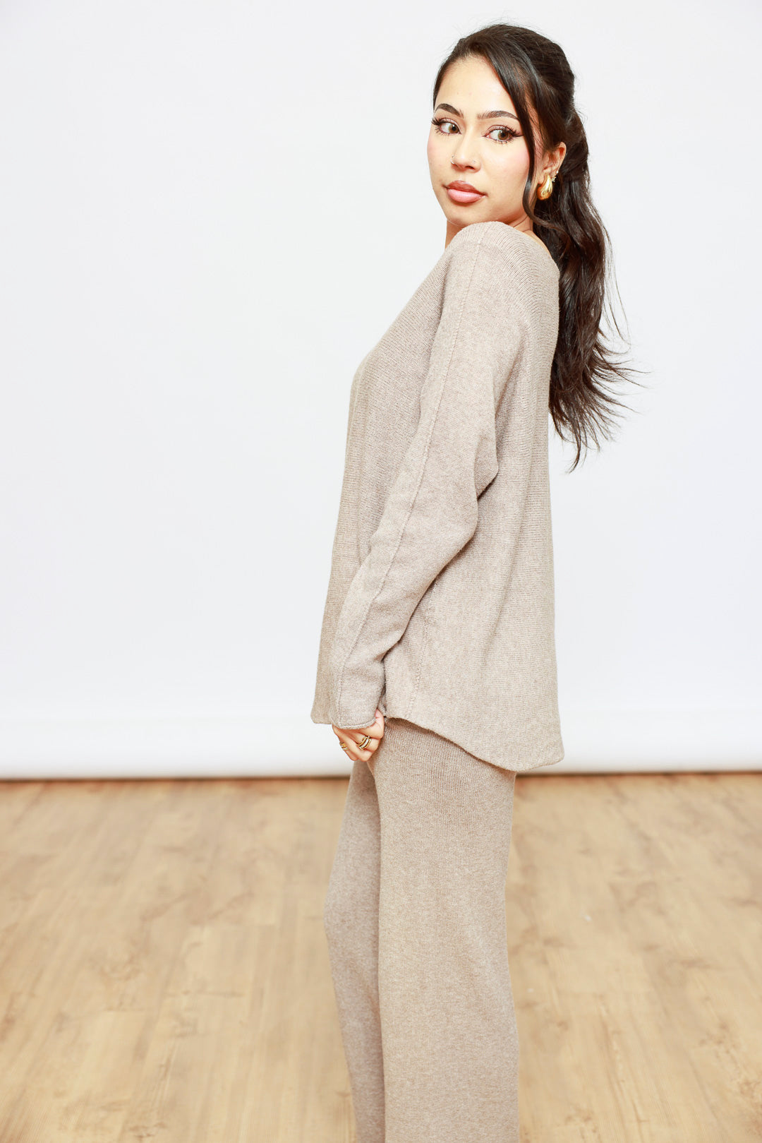 Zweiteiliger Strick-Set - Oberteil & Hose