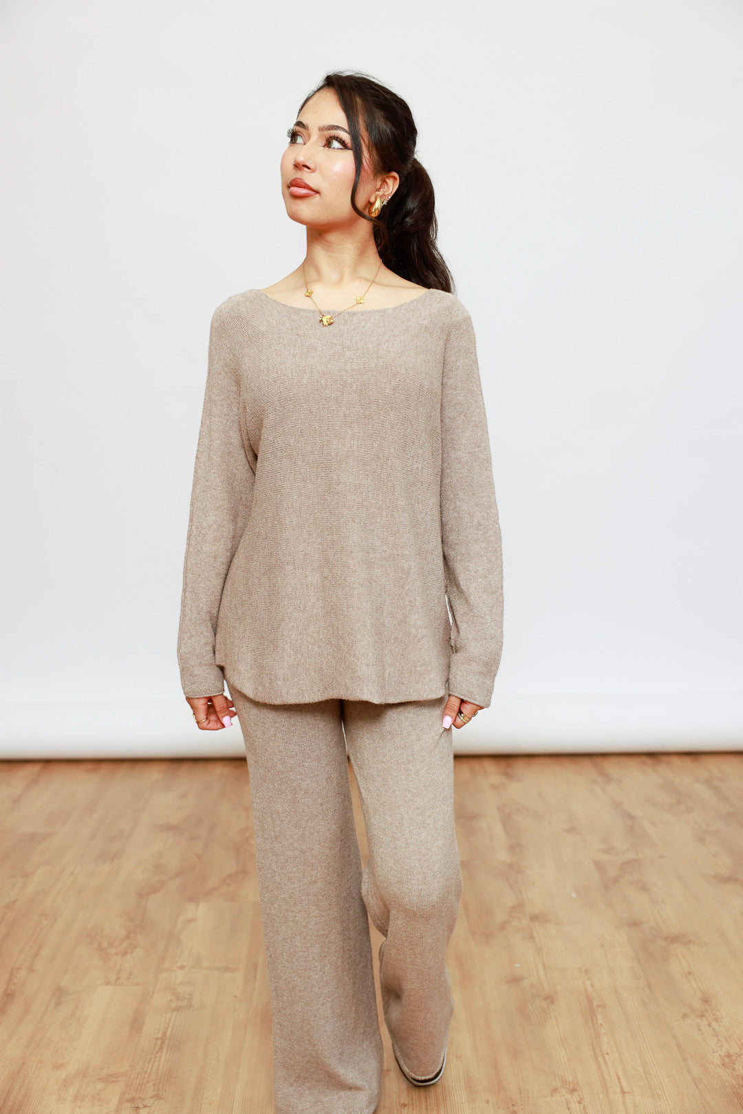 Zweiteiliger Strick-Set - Oberteil & Hose