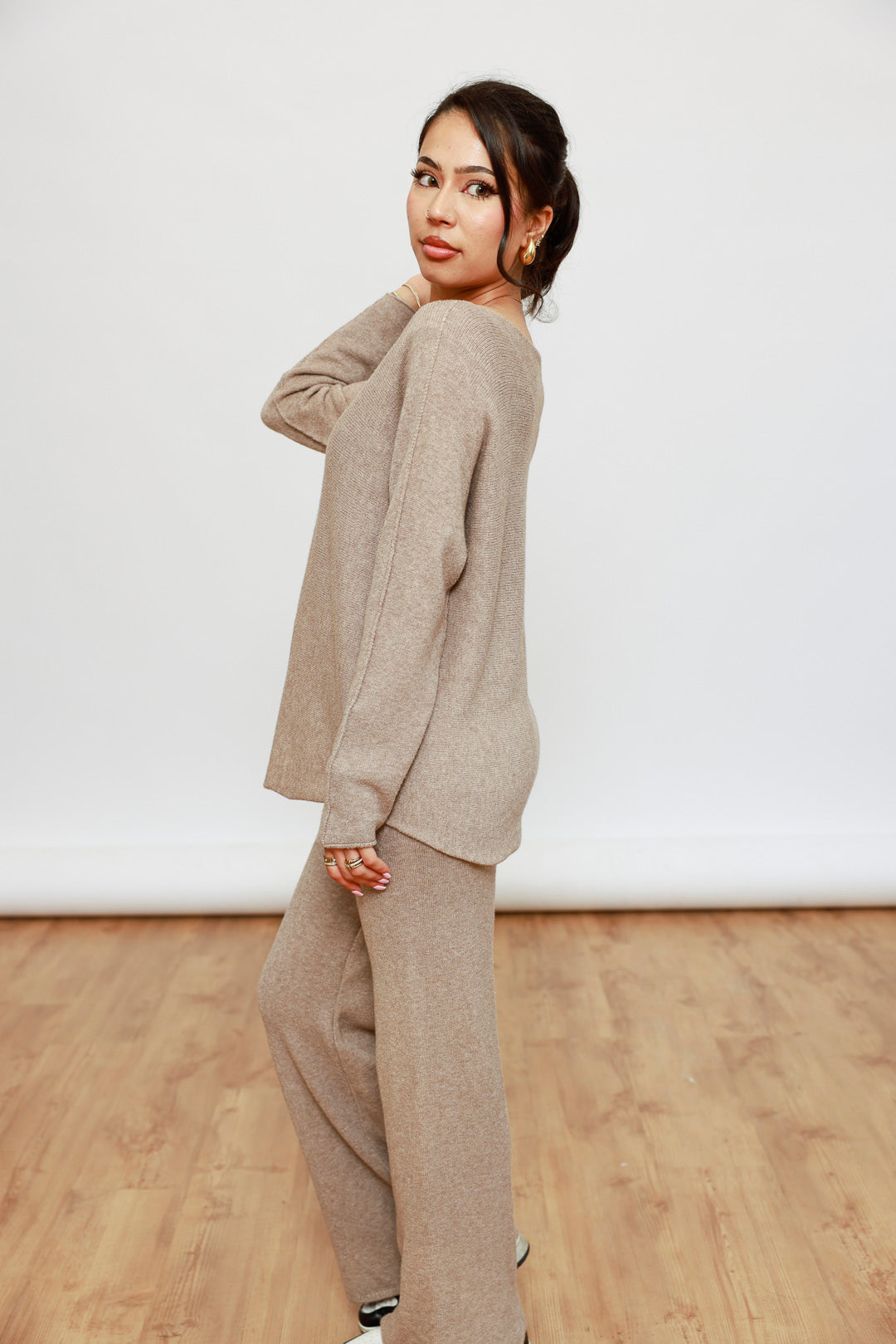 Zweiteiliger Strick-Set - Oberteil & Hose