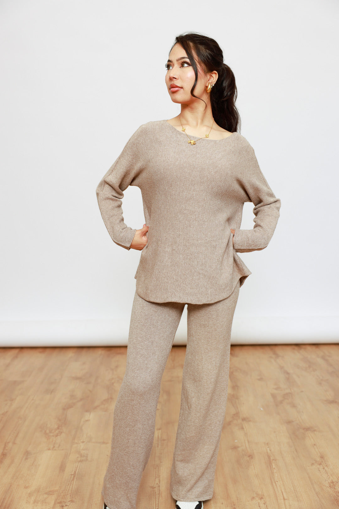 Zweiteiliger Strick-Set - Oberteil & Hose