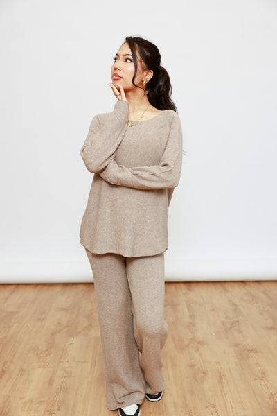 Zweiteiliger Strick-Set - Oberteil & Hose