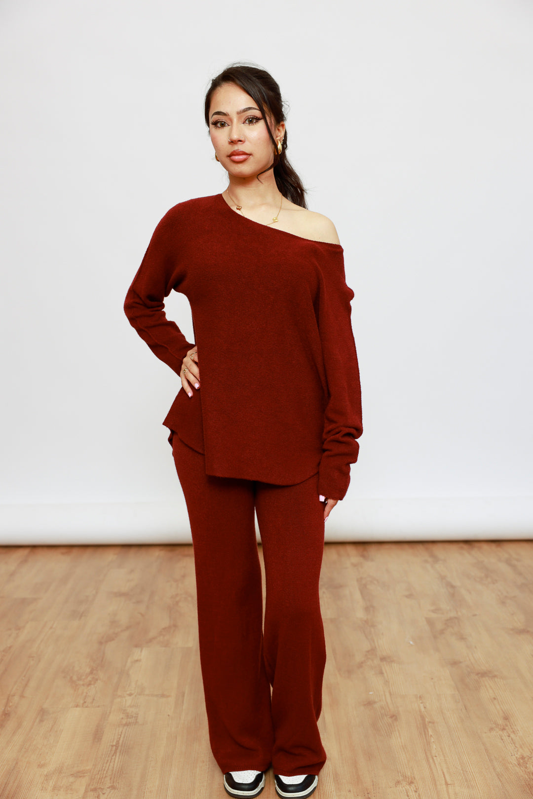 Zweiteiliger Strick-Set - Oberteil & Hose