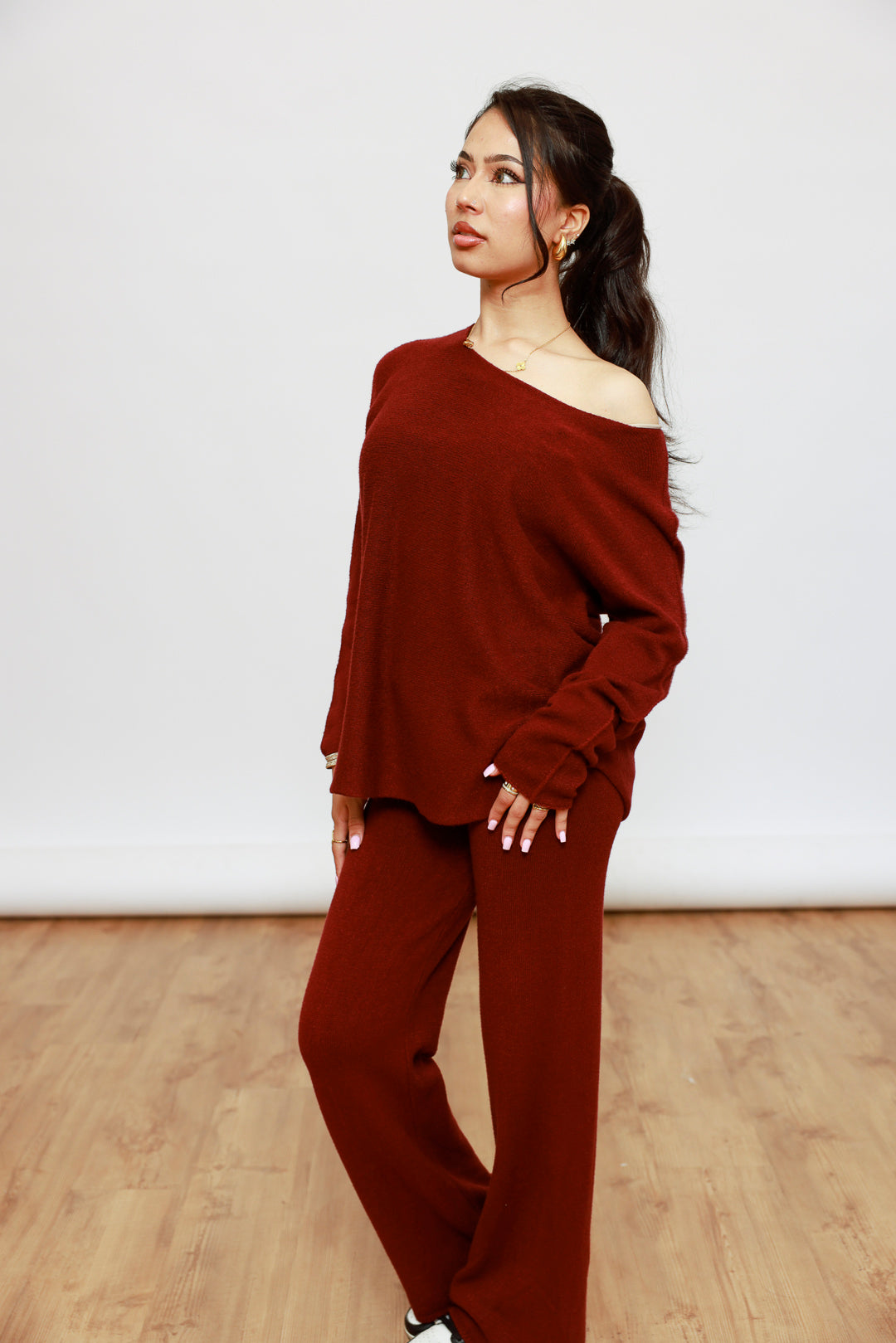 Zweiteiliger Strick-Set - Oberteil & Hose