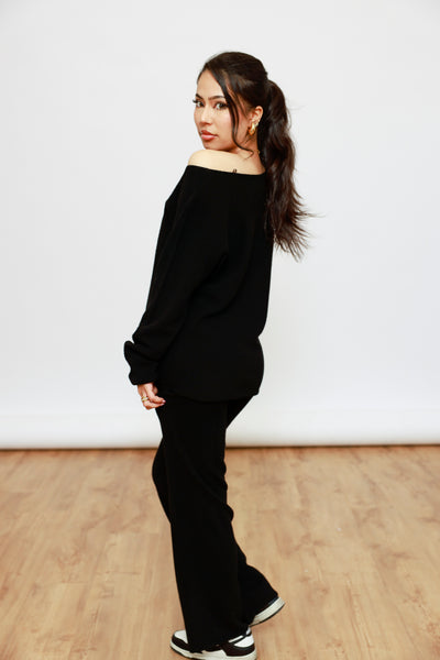 Zweiteiliger Strick-Set - Oberteil & Hose