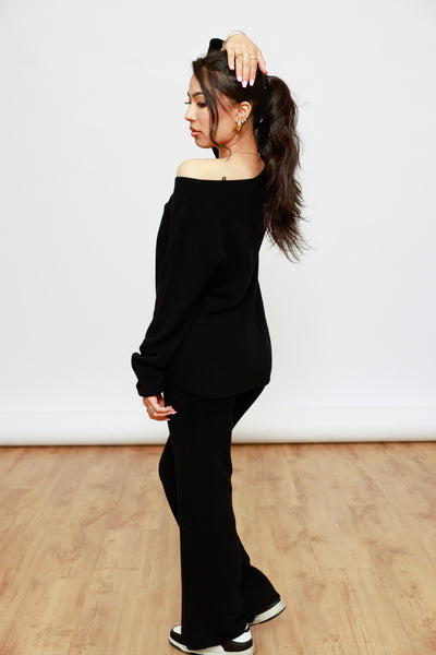 Zweiteiliger Strick-Set - Oberteil & Hose