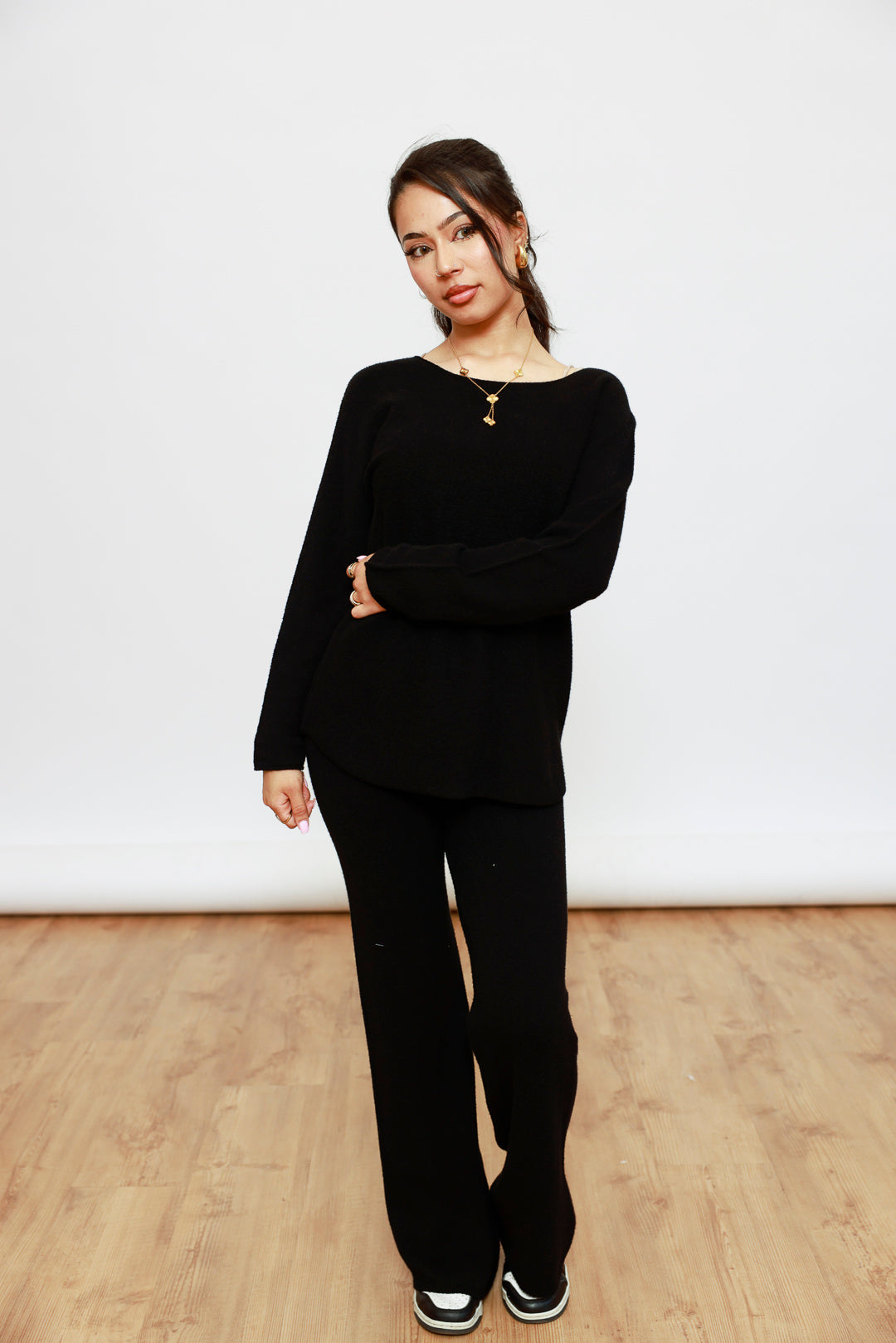 Zweiteiliger Strick-Set - Oberteil & Hose