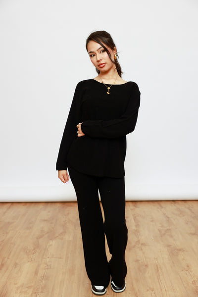 Zweiteiliger Strick-Set - Oberteil & Hose