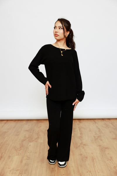 Zweiteiliger Strick-Set - Oberteil & Hose