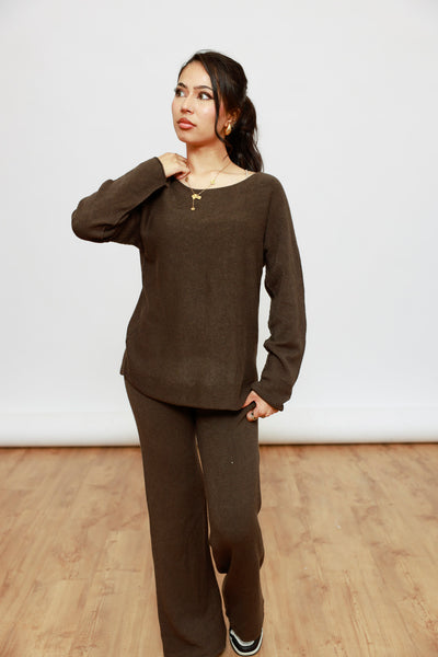 Zweiteiliger Strick-Set - Oberteil & Hose