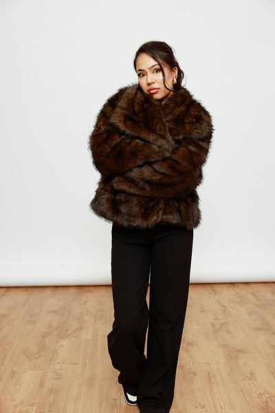 Kunstfell Jacke kurz