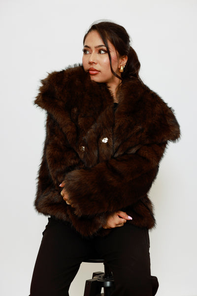 Kunstfell Jacke kurz