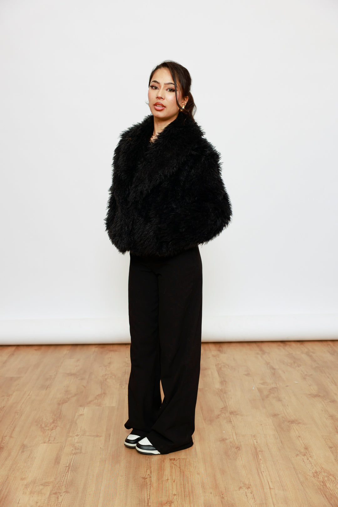 Kunstfell Jacke mit XXL-Kragen