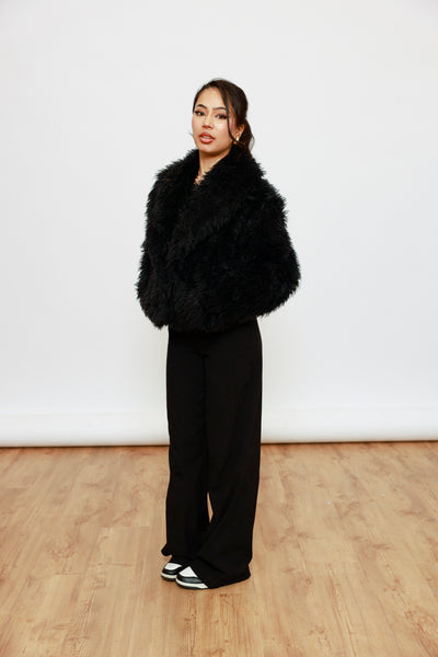 Kunstfell Jacke mit XXL-Kragen