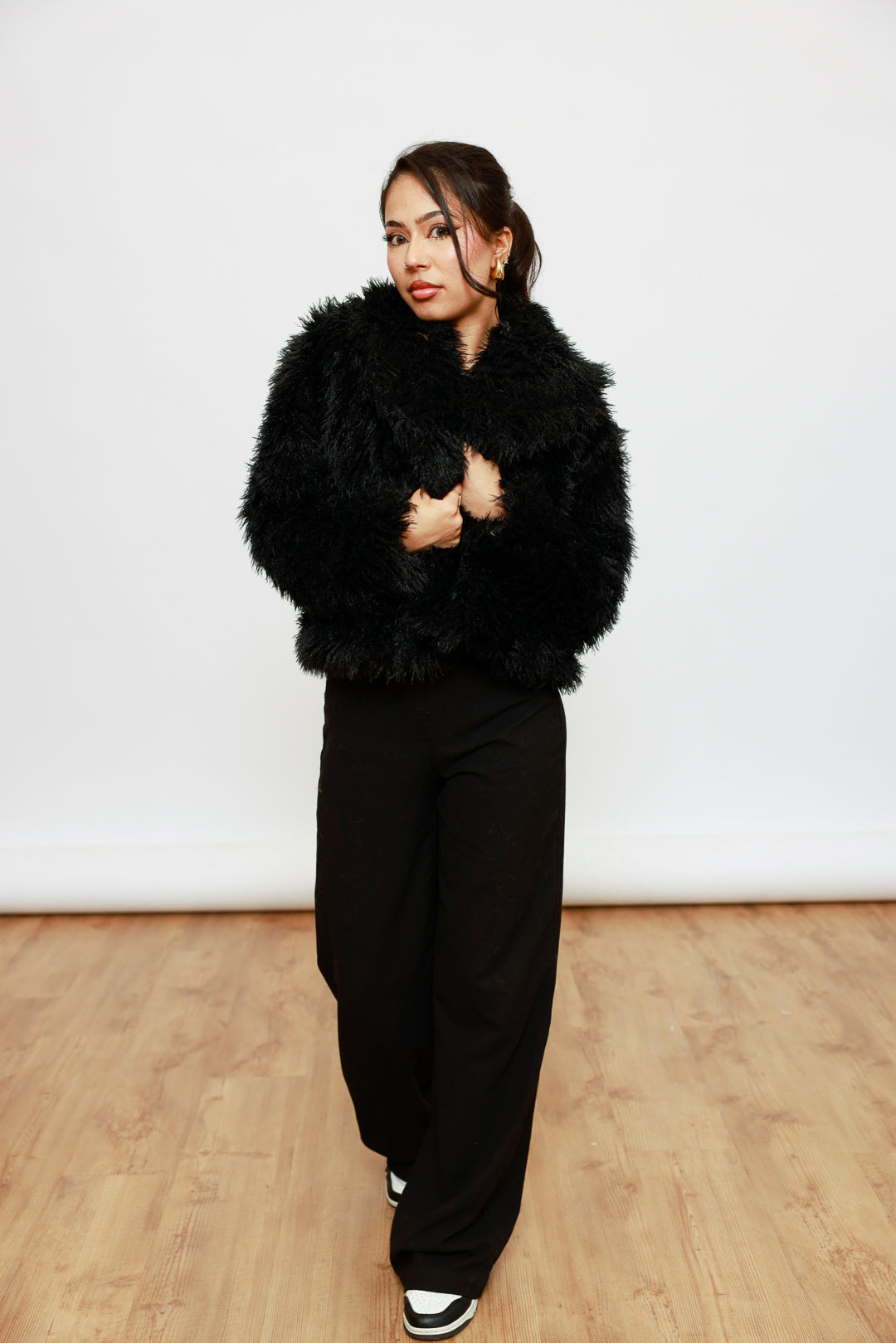 Kunstfell Jacke mit XXL-Kragen