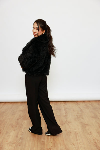 Kunstfell Jacke mit XXL-Kragen