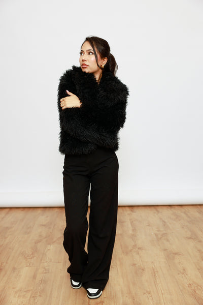 Kunstfell Jacke mit XXL-Kragen