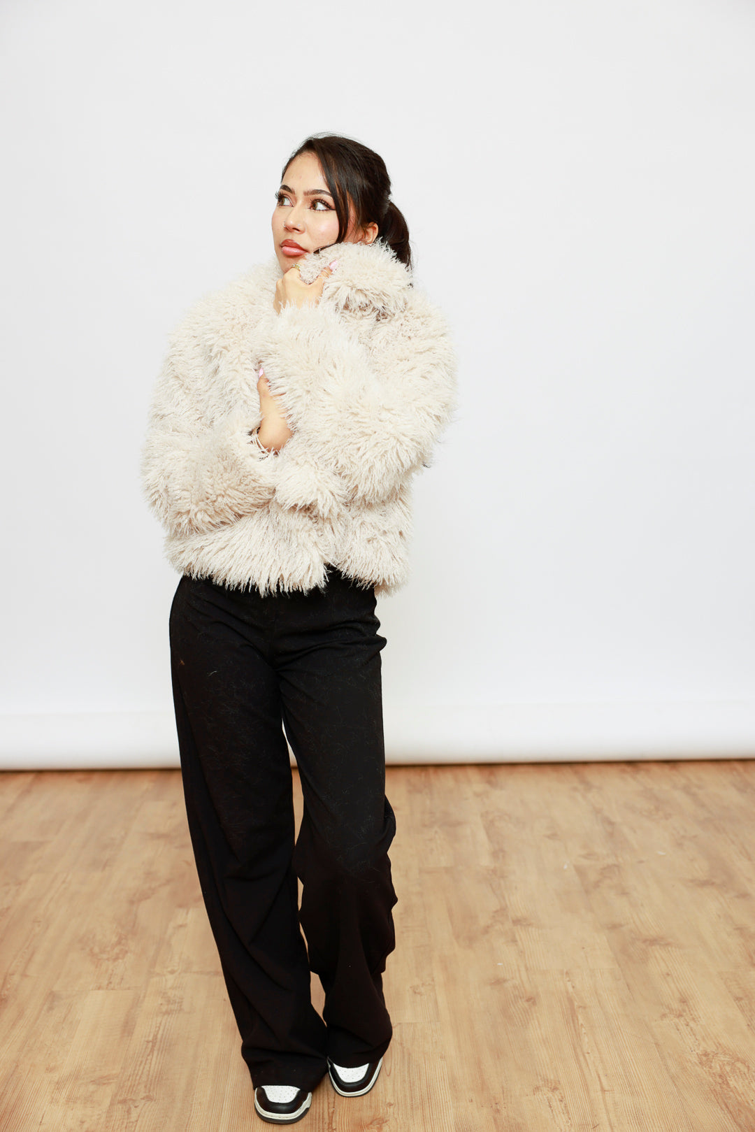 Kunstfell Jacke mit XXL-Kragen