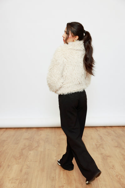 Kunstfell Jacke mit XXL-Kragen