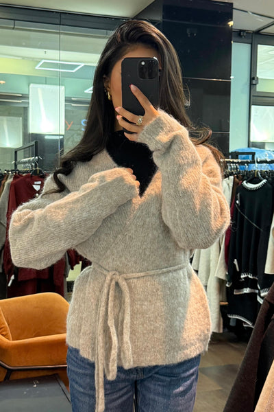 Wickeljacke mit Bindegürtel - Kuschelig Weich