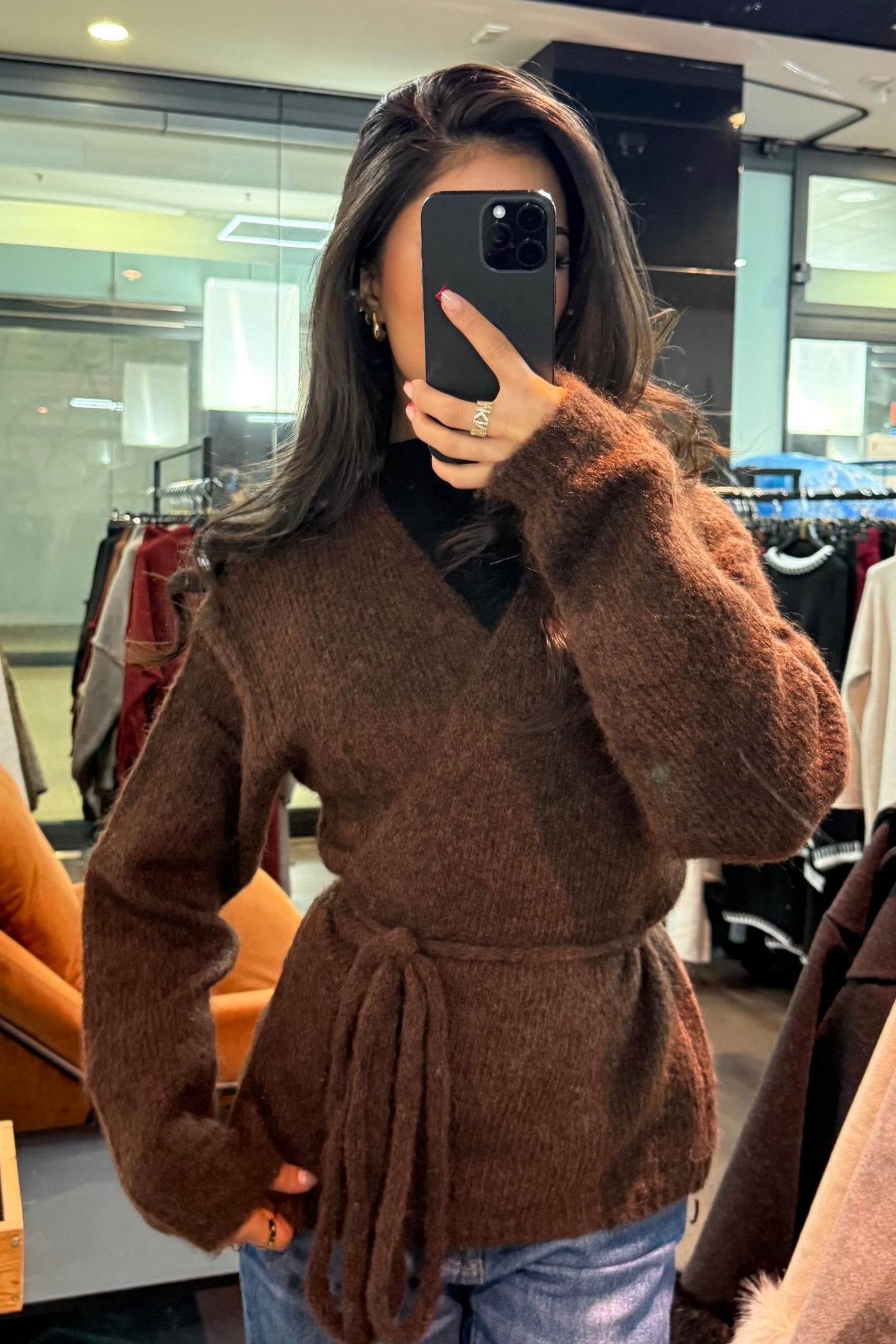 Wickeljacke mit Bindegürtel - Kuschelig Weich