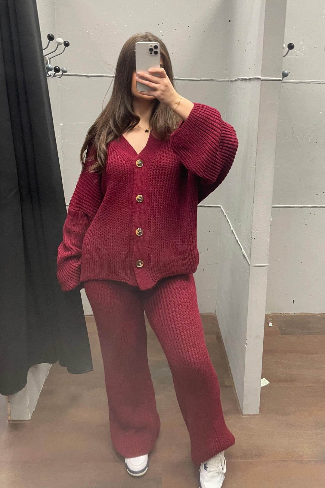 Loungewear Set - Oversize Strickset Cardigan &amp; Weite Hose