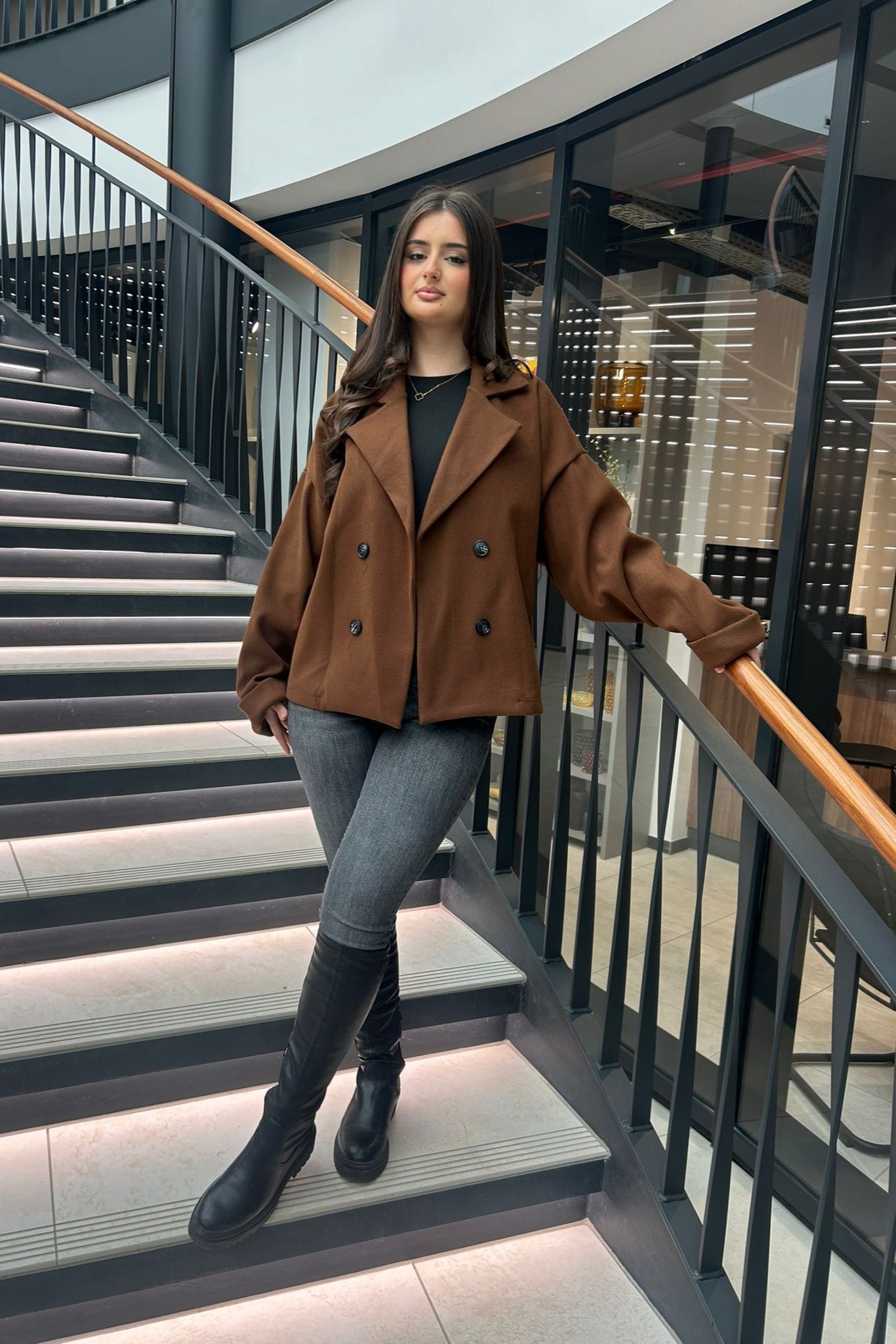 Oversized kurzer Mantel