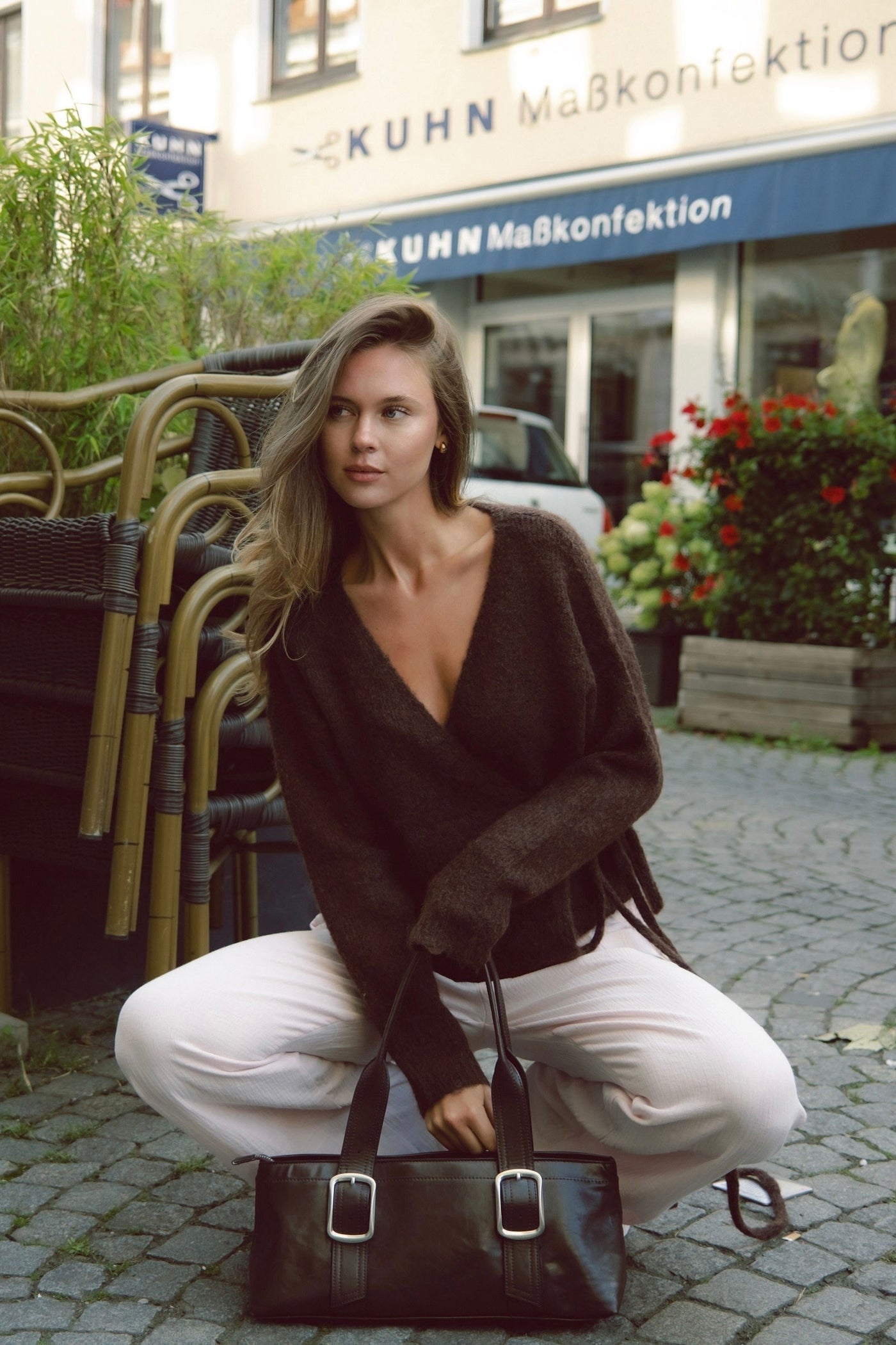 Wickeljacke mit Bindegürtel - Kuschelig Weich