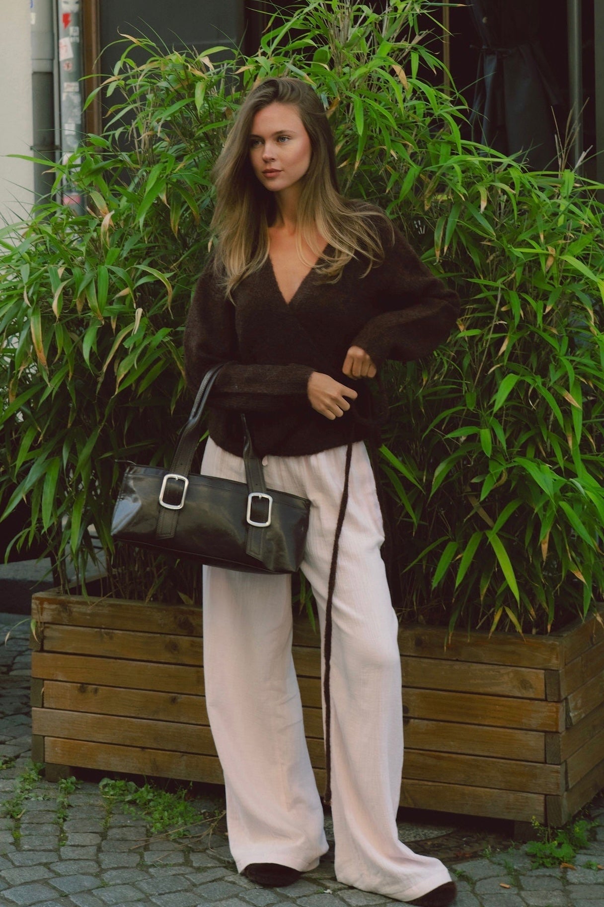 Wickeljacke mit Bindegürtel - Kuschelig Weich