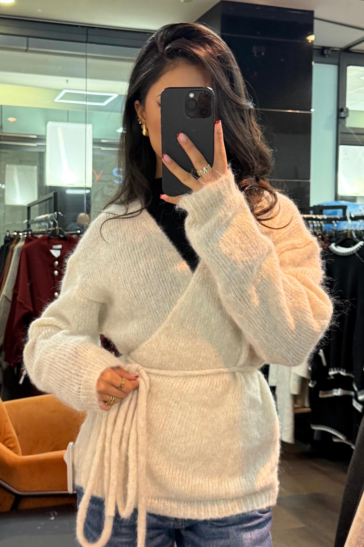 Wickeljacke mit Bindegürtel - Kuschelig Weich