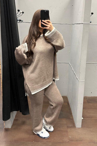 Gemütliches Strickset - Pullover & Hose Set