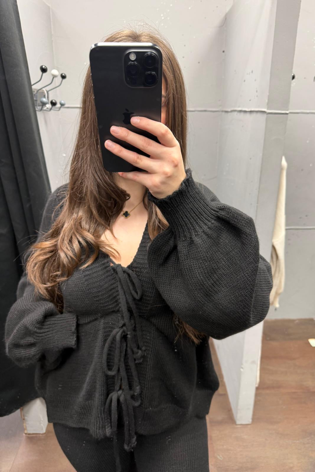 Strickset mit Schnürung - Pullover & Hose Set